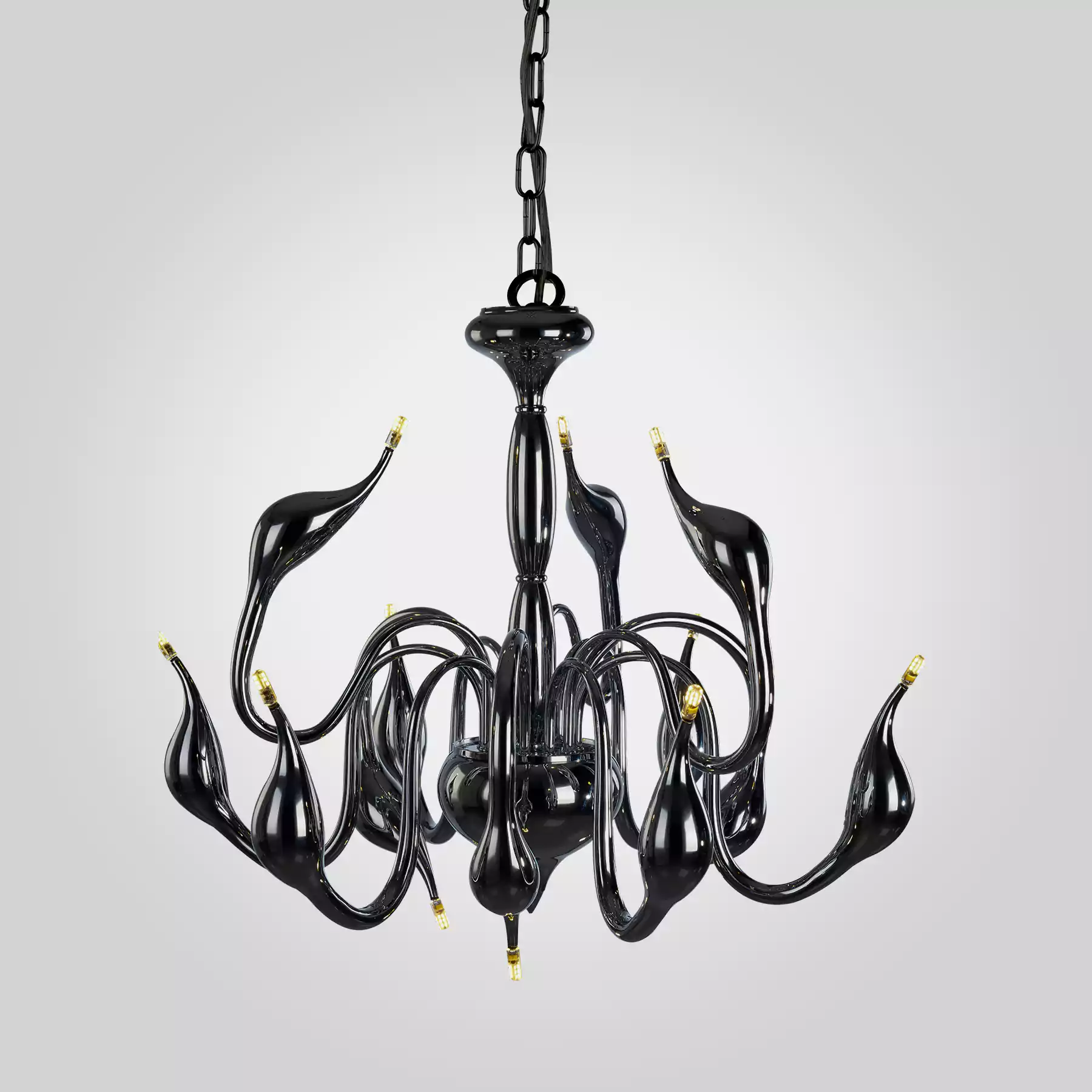 Dolphin 12A Black Chandelier